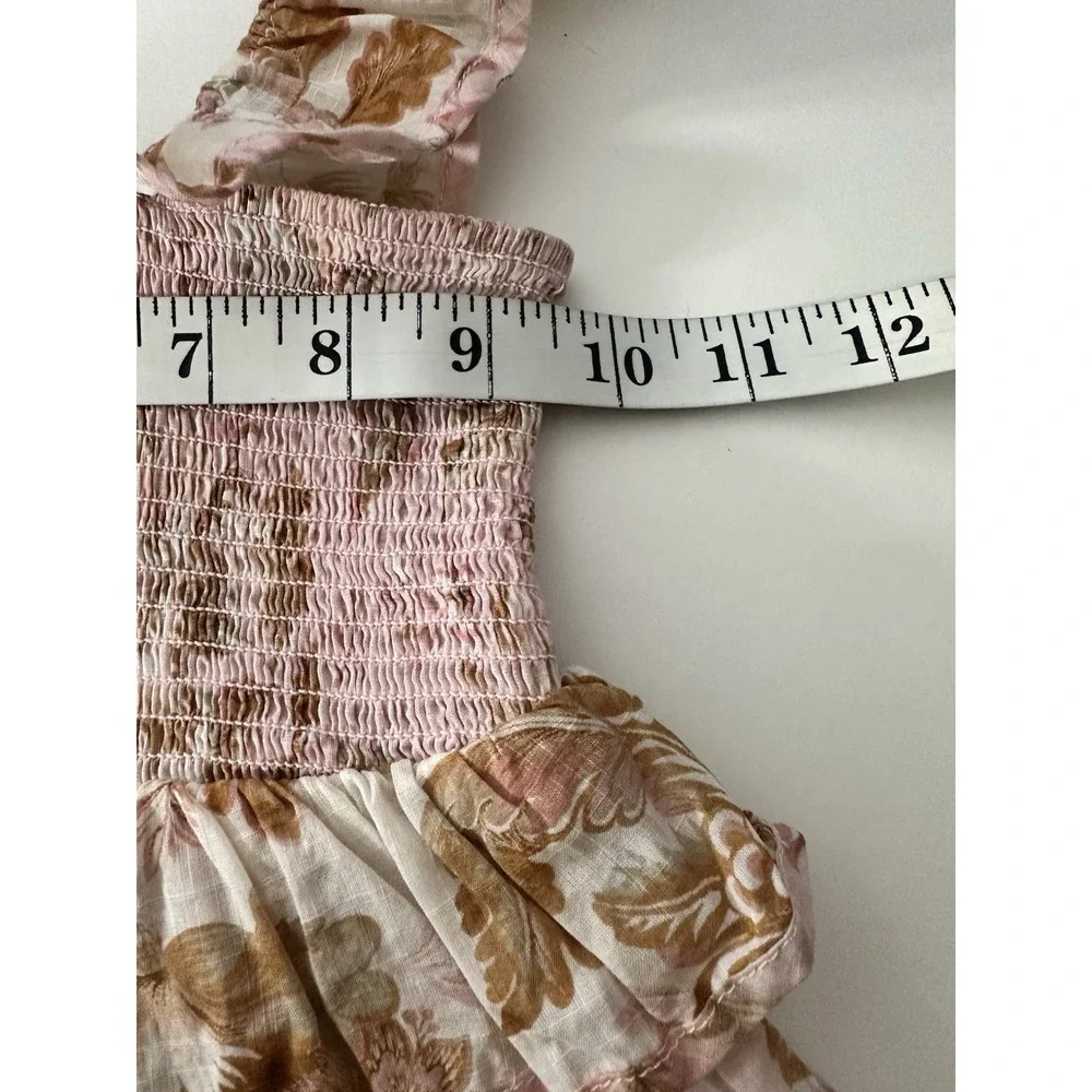 ZIMMERMANN Kids Girls Dress Size 4 Floral Sleeveless Ruffle Luxury Coquette